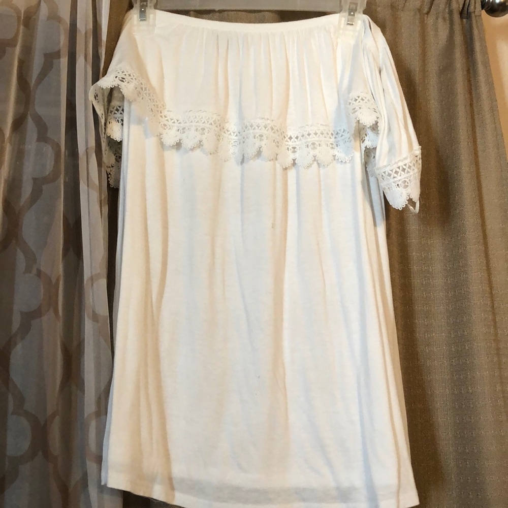 Off the shoulder white top